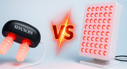 Comparatif Sinusoin Aera vs appareil générique de luminothérapie rouge pour soulagement des sinus